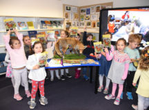 Moriah College Book Launch - Kids with display and books